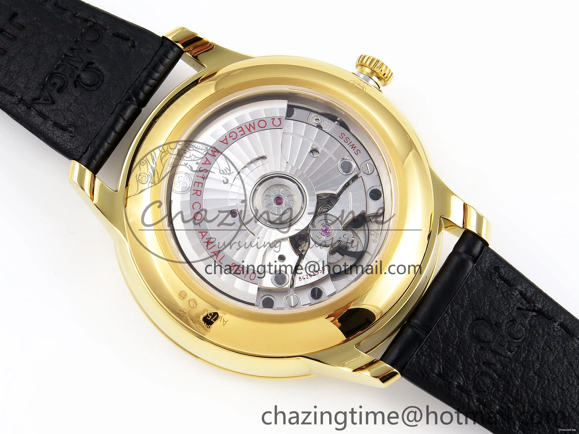 0501 WeatherProof De Ville Power Reserve YG MKF 1:1 Best Edition Black Dial on Black Leather Strap A 7758